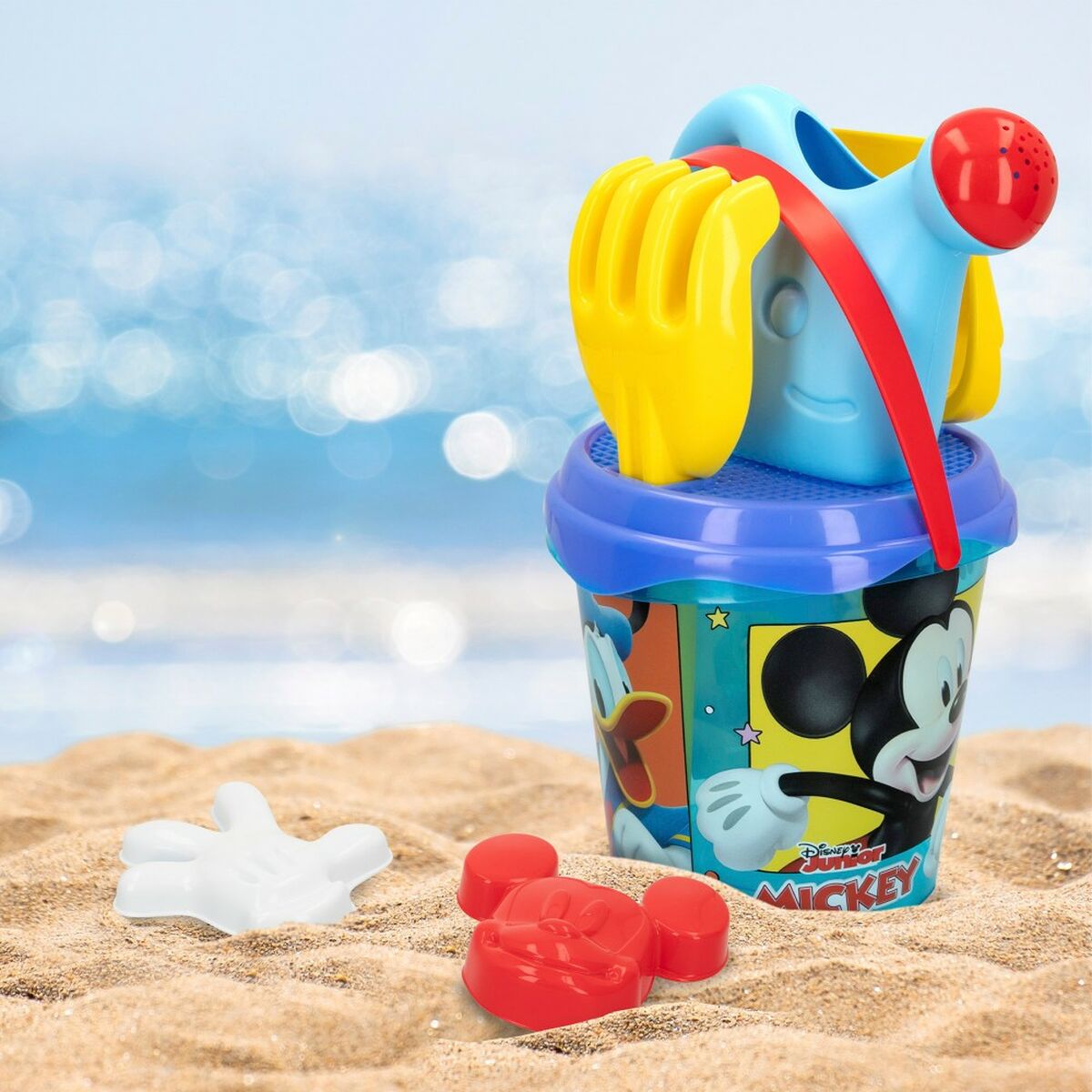 Set de jouets de plage Mickey Mouse Ø 18 cm polypropylène (12 Unités)