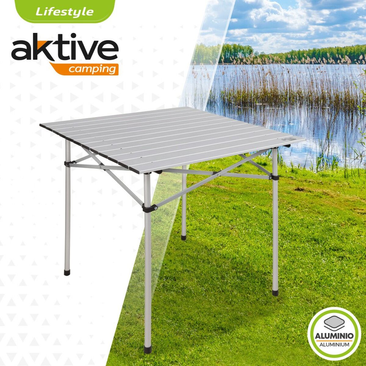 Table Klapptisch Aktive Silberfarben Aluminium 70 x 70 x 70 cm (4 Stück)