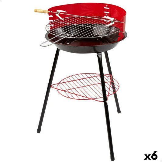 Barbecue Portable Aktive Wood Iron Ø 38 cm 37 x 61 x 45 cm (6 Units) Red