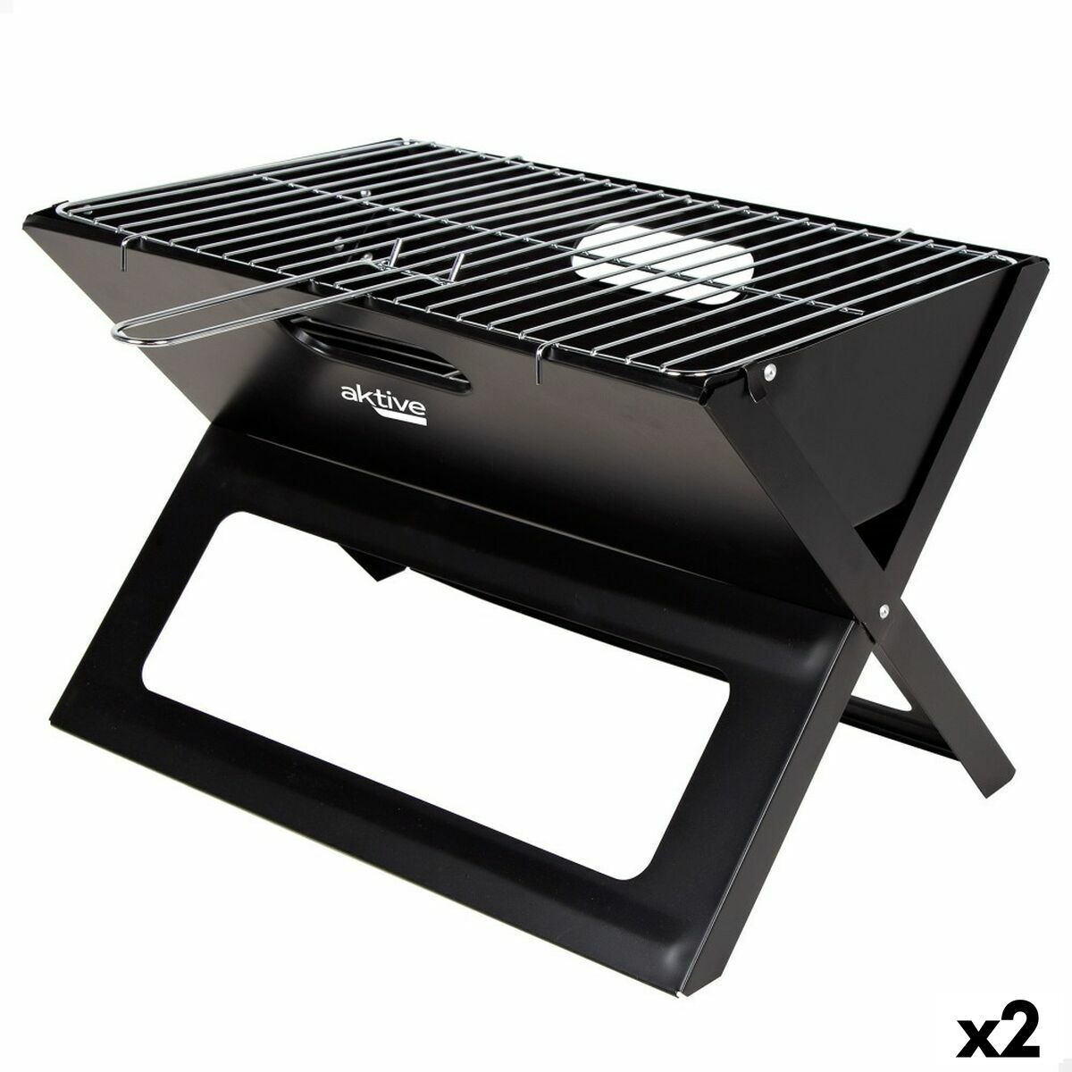 Barbecue Portable Aktive Noir Acier Fer 45 x 30 x 29 cm