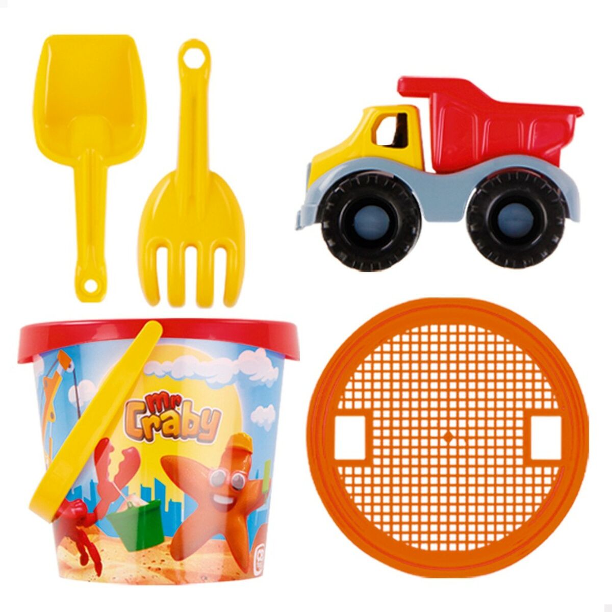 Strandspielzeuge-Set Colorbaby Ø 18 cm Polypropylen (16 Stück)