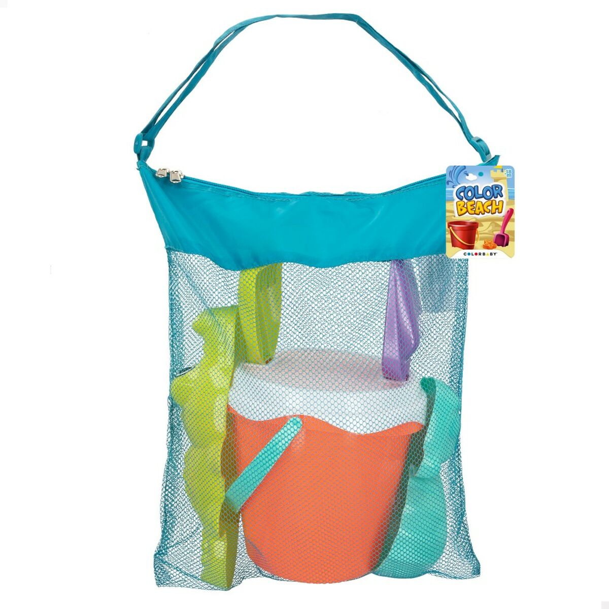 Set de jouets de plage Colorbaby Ø 18 cm polypropylène (15 Unités)