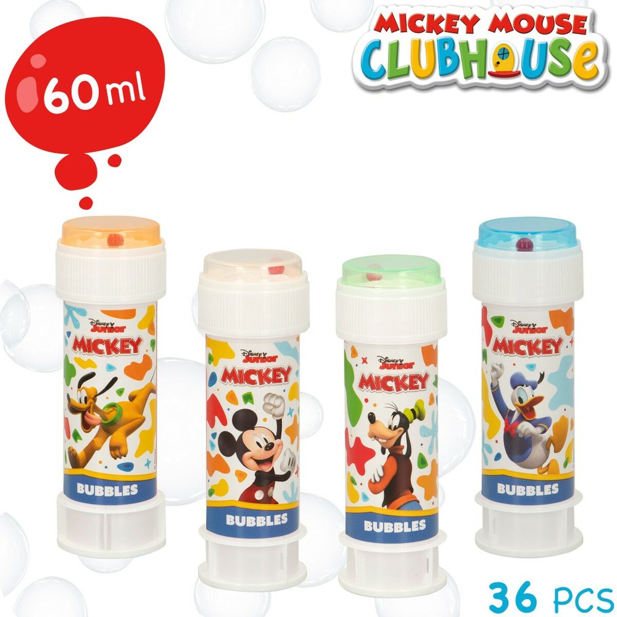 Pompe à bulle Mickey Mouse 60 ml 3,8 x 11,5 x 3,8 cm (216 Unités)