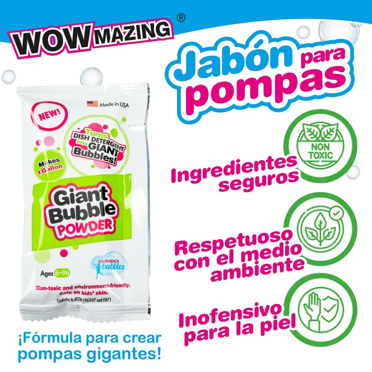 Jeu de Bulles de Savon WOWmazing 41 cm (24 Unités)