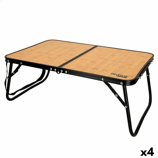 Folding Table Aktive Camping Bamboo 60 x 25 x 40 cm (4 Units)