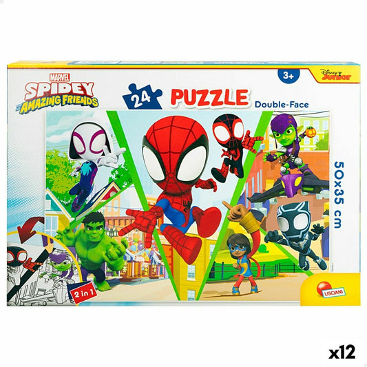 Kinderpuzzle Spidey Beidseitig 50 x 35 cm 24 Stücke (12 Stück)