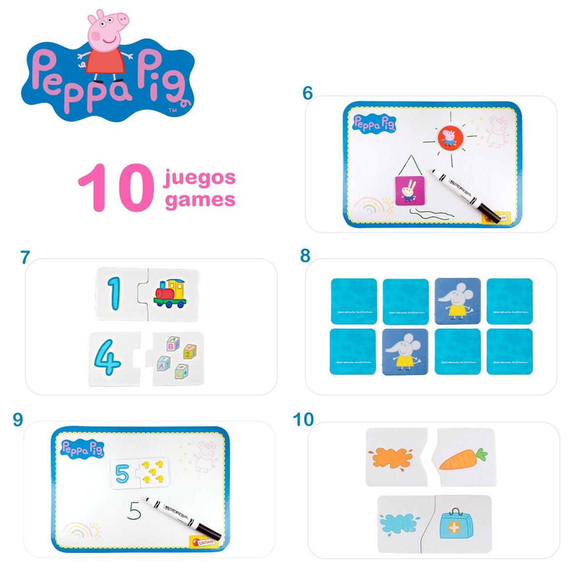 Multi-game Table Peppa Pig (6 Units)