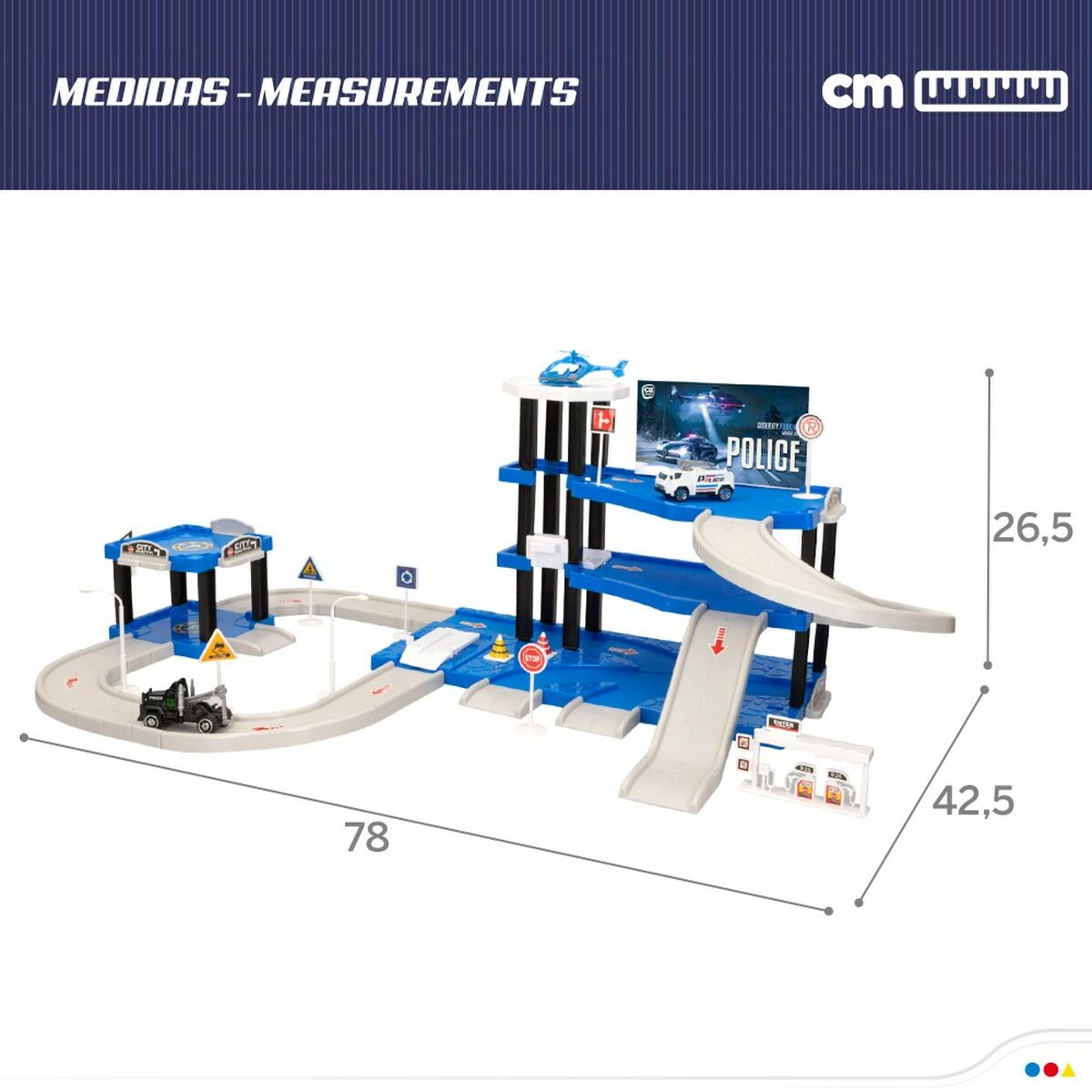 Garage Parking avec Véhicules Speed & Go 78 x 26,5 x 42,5 cm (2 Unités)