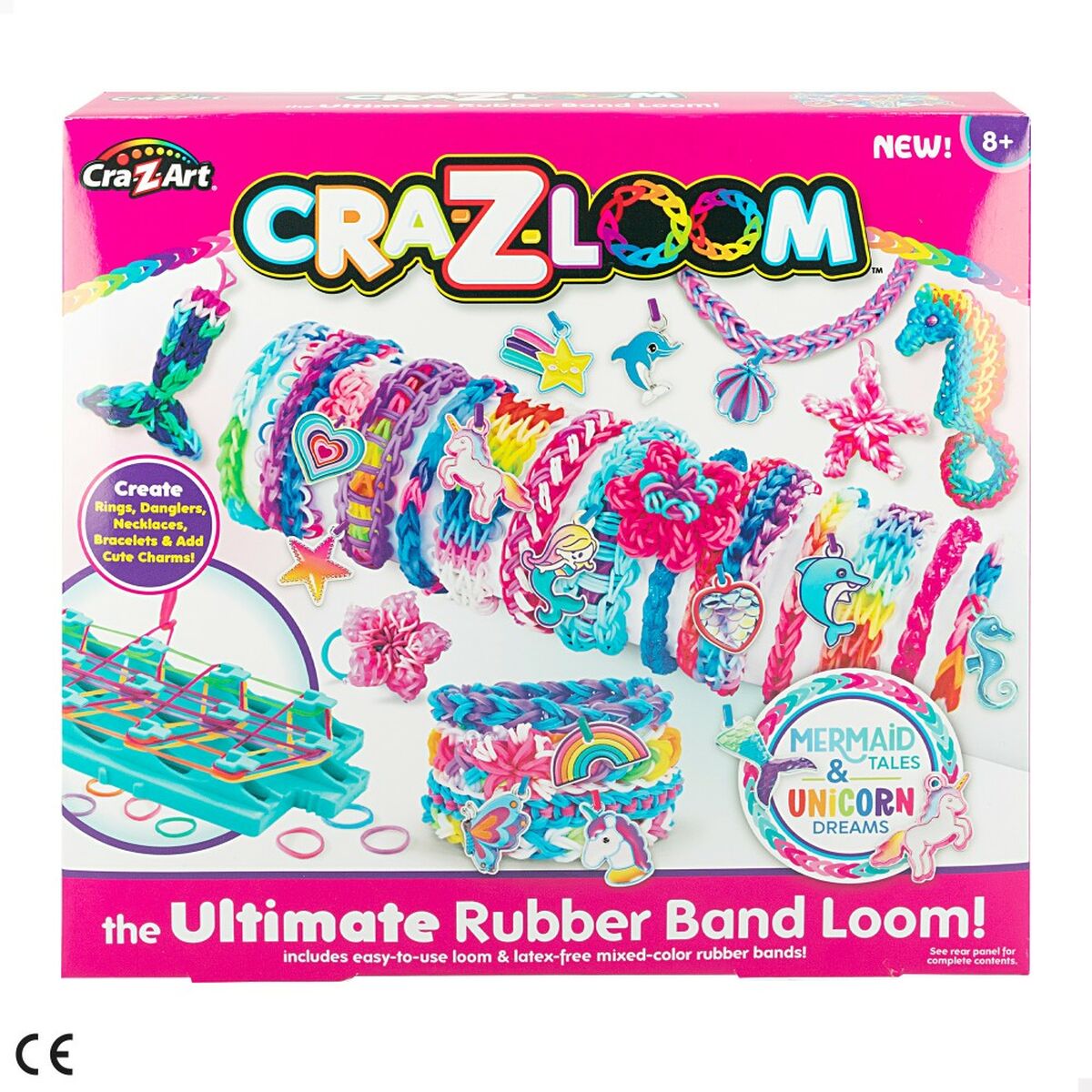 Kit de création de bracelets Cra-Z-Art Shimmer 'n Sparkle sirenas unicornios Plastique 33 x 2,5 x 5 cm (4 Unités)