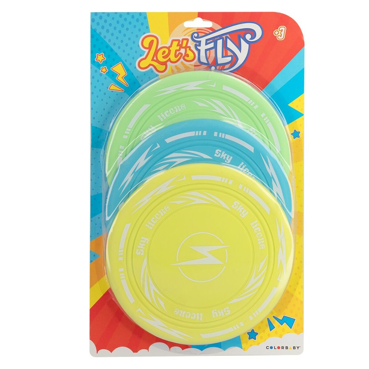 Frisbee Colorbaby Let's fly Flexible Ø 18,5 cm 3 Pièces 12 Unités