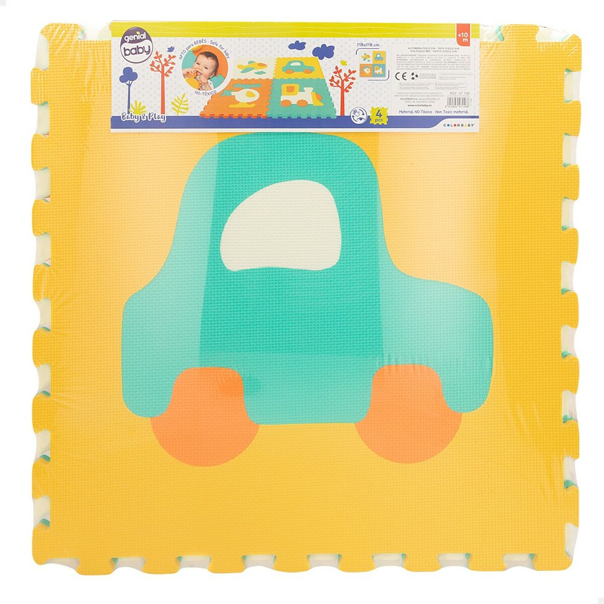 Tapis Puzzle Colorbaby 4 Pièces Voitures 118 x 118 cm EVA (2 Unités)