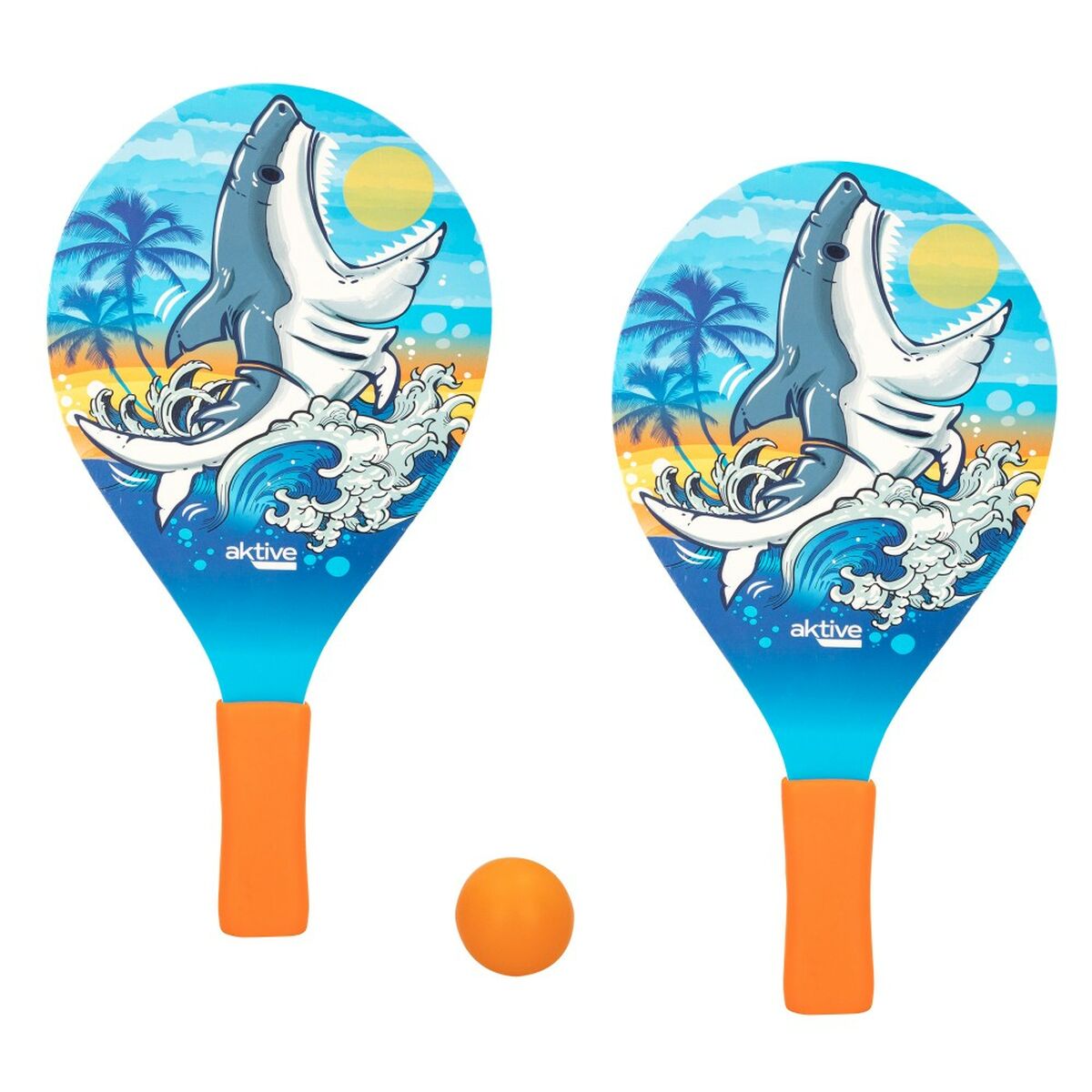 Beach Spades with Ball Aktive Shark 19,5 x 38 cm (24 Units)