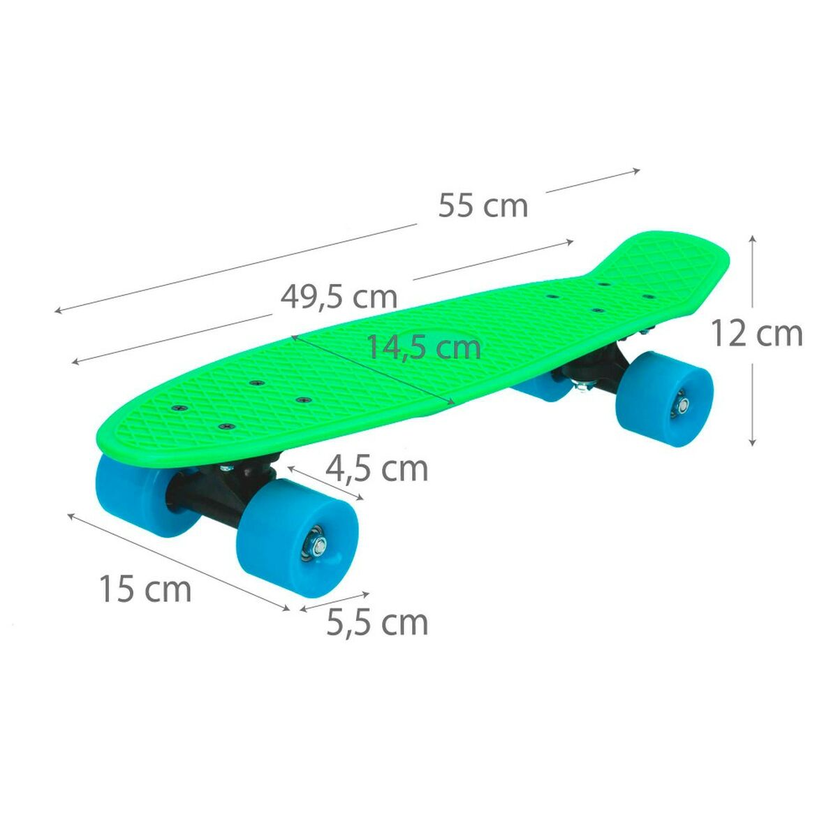Skateboard Colorbaby grün (6 Stück)